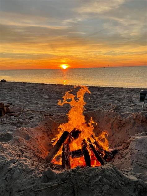 Bonfire On The Beach Photography