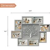 8 Gray Picture Collage Frames for Wall 4x6 Photo Frame Collage with Tree Decor Collage Picture ...