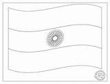 Printable India Flag For Coloring sketch template