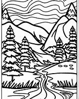 Coloring Page Black And White Mountains · Creative Fabrica sketch template