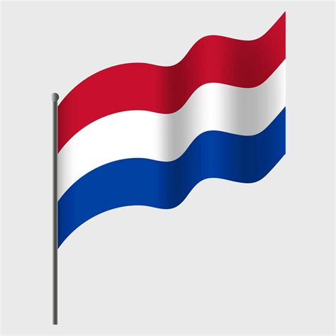 Vector Netherlands flag. Waved Flag of Netherlands. Netherlands emblem ...