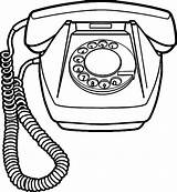 An old fashioned phone Is Shown In Black And White With The Cord  sketch template