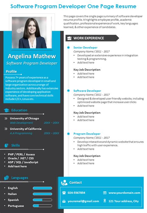 One Page Resume Templates To Make A Good First Impression