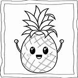 Pineapple Coloring Pages Kids Printable Outline Clipart Fruit Colouring  sketch template