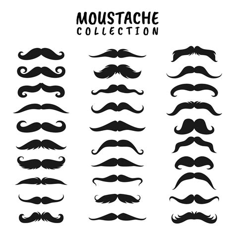 Black silhouettes of mustache collection 6033941 Vector Art at Vecteezy