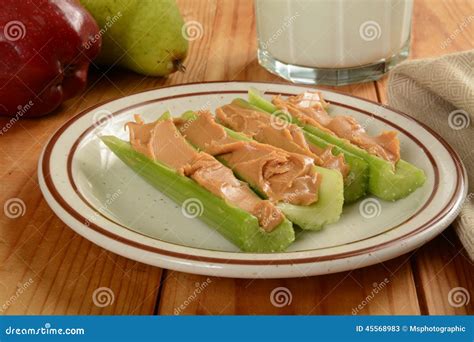 Celery Sticks and Peanut Butter Stock Image - Image of celery, peanut: 45568983