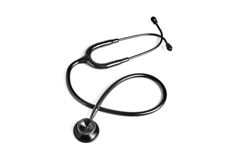 Premium Photo | A black stethoscope isolated