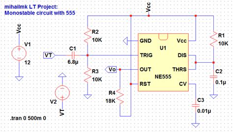 555 Timer Monostable Circuit Diagram