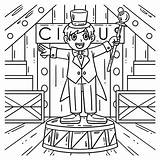 Circus Ring Master Coloring Page For Kids Stock Vector  Illustration sketch template