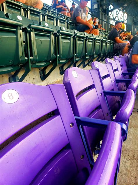 While most of the seats in Coors Field are dark green the seats in the 20th row of the upper ...