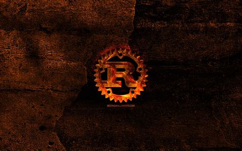 2K free download | Rust fiery logo, programming language, orange stone background, creative ...