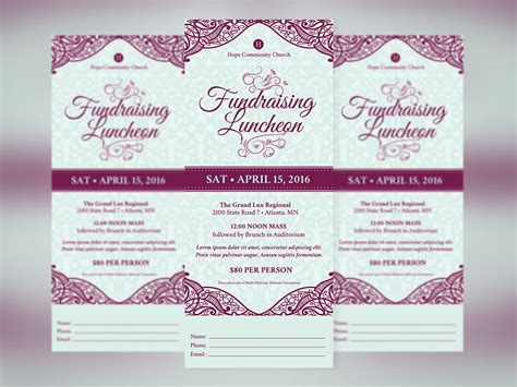 Fundraising Luncheon Ticket Template :: Behance