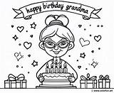 Kleurplaat Voor De Fijne Verjaardag Van oma Gratis Te Downloaden Of Af  sketch template