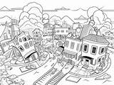 Earthquake Picture To Color  Coloring Page sketch template