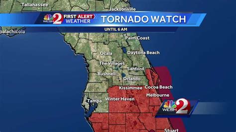 Tornado Watch in effect for parts of Central Florida until 6 a.m.