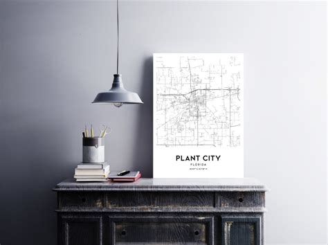 Plant City Map Print, Plant City Map Poster Wall Art, Fl City Map ...