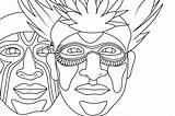 Two Masks Africa coloring Page  Download Print Or Color Online For Free sketch template