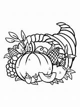 Thanksgiving Cornucopia Coloring Pages sketch template
