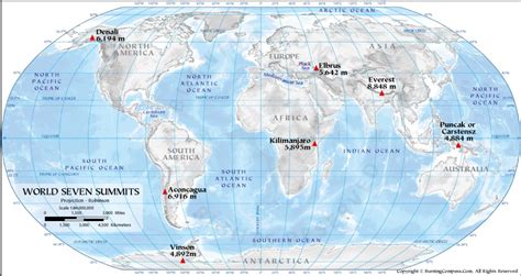 Map Of Mountains Around The World