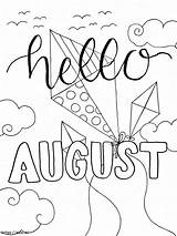 August With Comet coloring Page sketch template