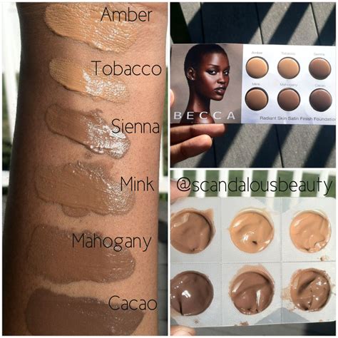 Becca Cosmetics Radiant Skin Satin Finish Foundation Swatches — At Erin's House | Becca ...