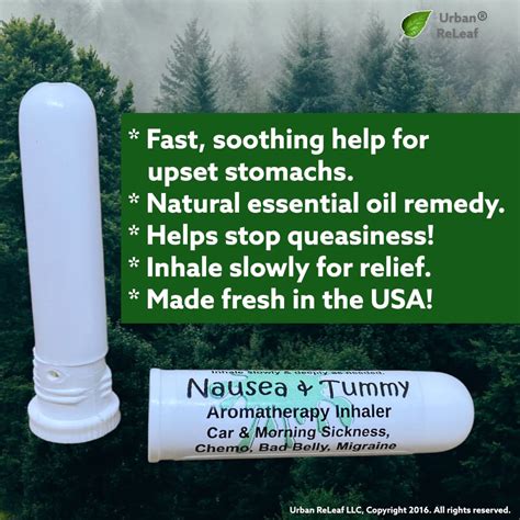 Urban ReLeaf NAUSEA & TUMMY Aromatherapy Inhaler! Relief Car, Morning Sickness, Chemo Queasiness ...