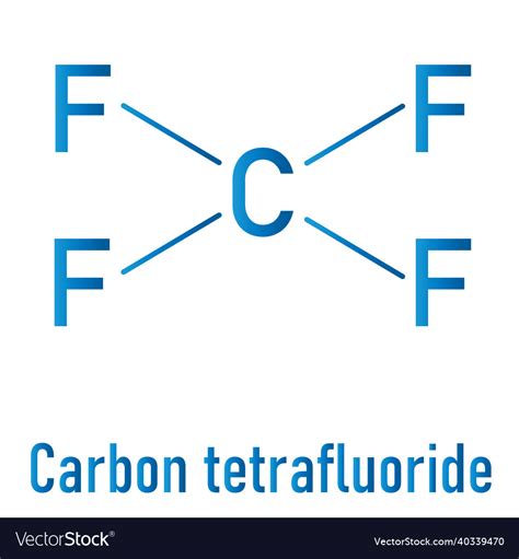 Tetrafluoromethane molecule skeletal formula Vector Image