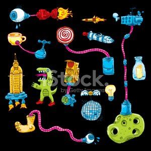 Funky Sci Fi Cartoon Objects Stock Vector | Royalty-Free | FreeImages