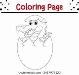 Baby Crocodile Hatching Egg Coloring Page Stock Vector Royalty Free  sketch template