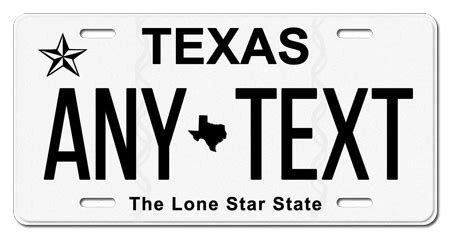 TEXAS Personalized License Plate Customized Auto Tag "ANY TEXT" 6x12 Sign TX | eBay