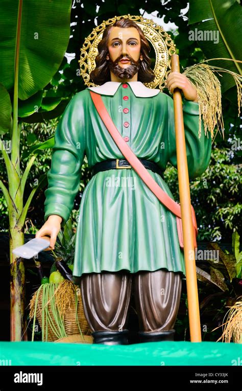 Statue of San Isidro Labrador, a patron saint of many towns in the Philippines Stock Photo - Alamy