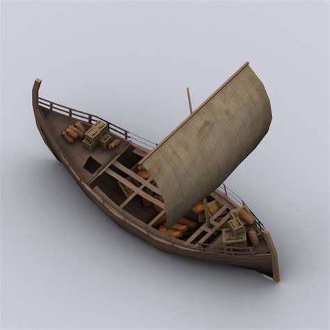 3d model greek ancient trade ship