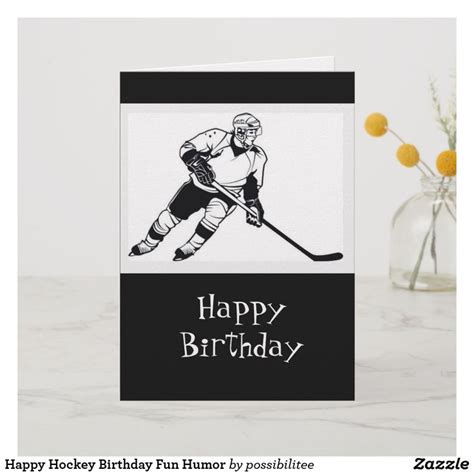 Happy Hockey Birthday Fun Humor Card | Zazzle.com | Hockey birthday ...