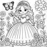 Fairy princess coloring Page To Print Free PDF  Lilocolors sketch template