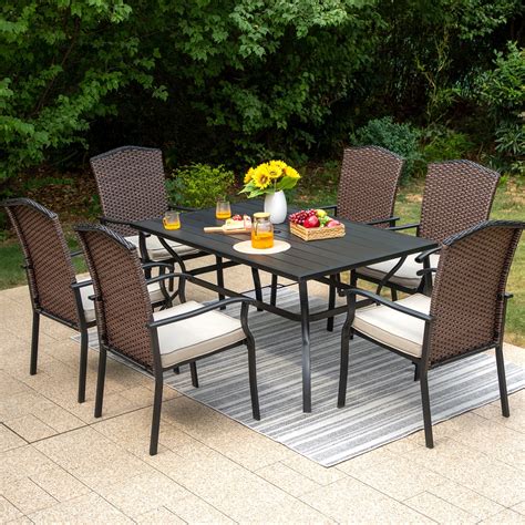 Buy MF Studio 7 Piece Outdoor Dining Set Metal Patio Furniture with ...