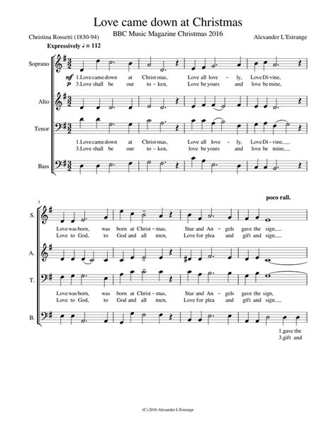 Love came down at Christmas Sheet music | Download free in PDF or MIDI | Musescore.com