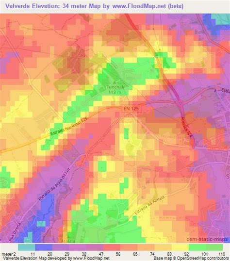 Elevation of Valverde,Portugal Elevation Map, Topography, Contour