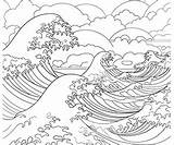 Free Waves Coloring Pages – Corner sketch template
