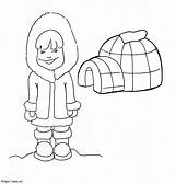 Free Igloo For Kid coloring Page sketch template