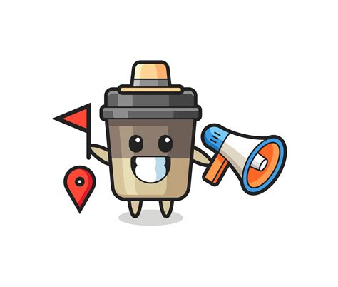 Character cartoon of coffee cup as a tour guide 3269885 Vector Art at ...