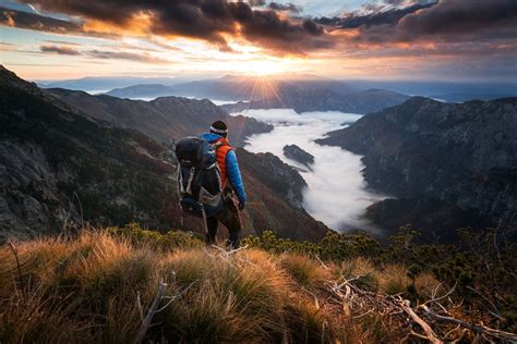 Man standing in front of mountains, nature, photography, landscape, hiking HD wallpaper ...