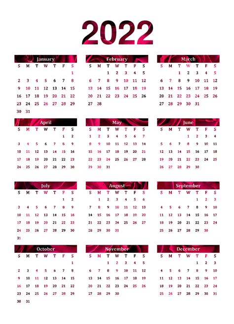 Pink Calendar 2022 - PNG All | PNG All