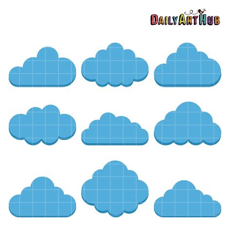 Cloud Shapes Clip Art Set – Daily Art Hub // Graphics, Alphabets & SVG