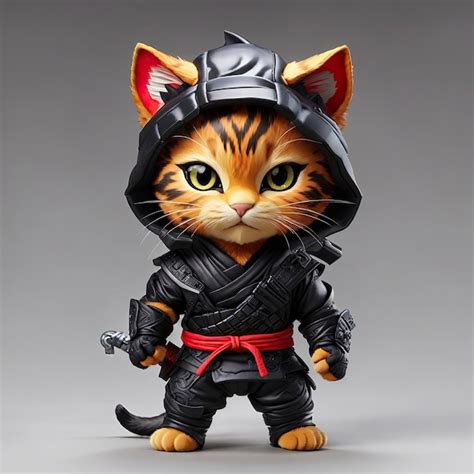 Premium AI Image | The Adventurous Quest of a Playful Ninja Cat