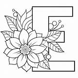 Premium Vector  Alphabet E coloring Page With The Flower letter sketch template