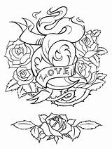 Printable Tattoo Coloring Pages sketch template