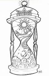 Broken Hourglass Drawing Sketch Coloring Page sketch template