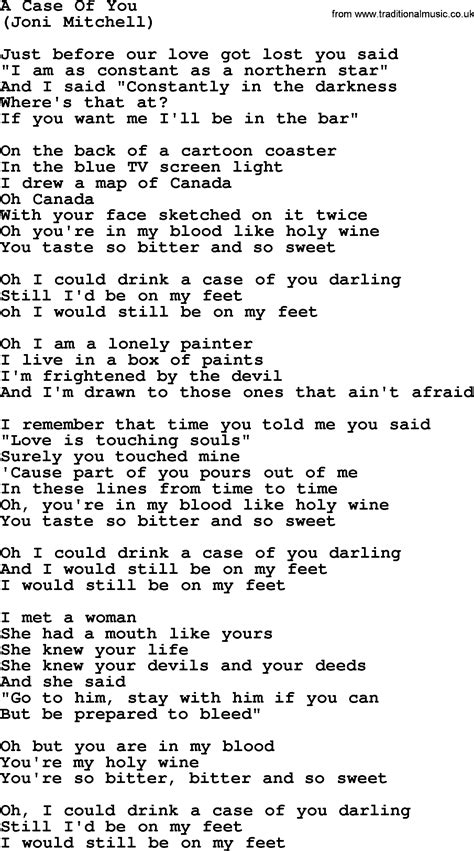 A Case Of You, by The Byrds - lyrics with pdf