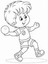 Throwing Ball Coloring Page Sketch sketch template
