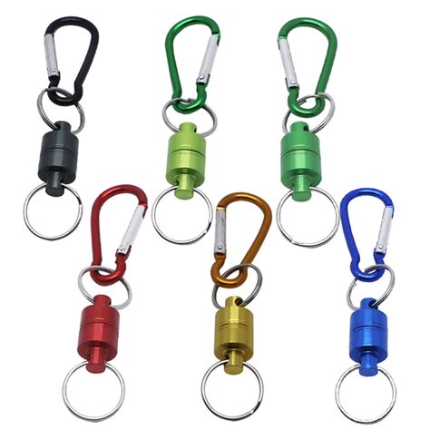 Quick Release Detachable Keychain Magnetic Holder Aluminum Shell with Carabiner Key Ring